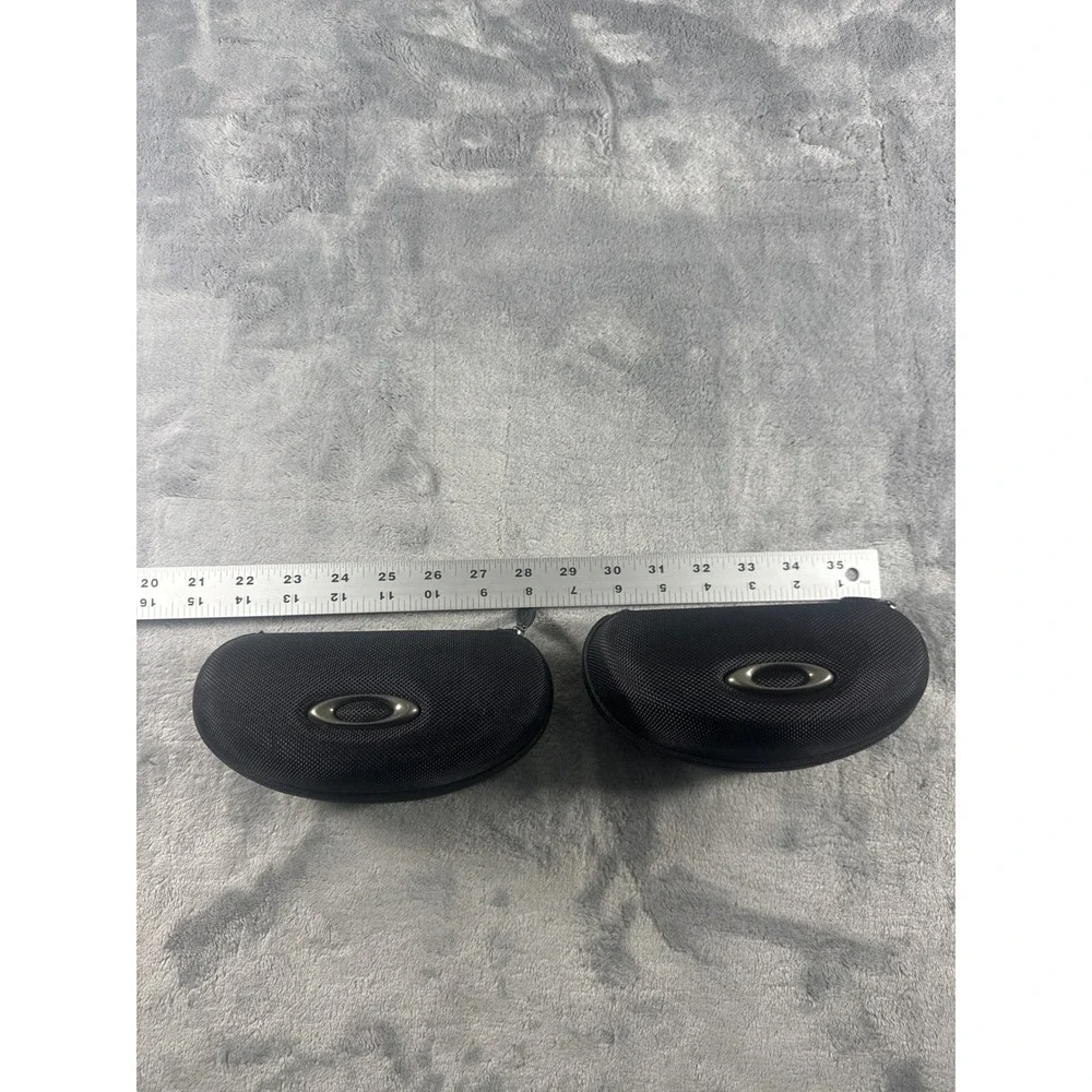 Oakley Ellipse O Hard Sunglasses Case Lot of 2 Black Ballistic Nylon Zip Vault